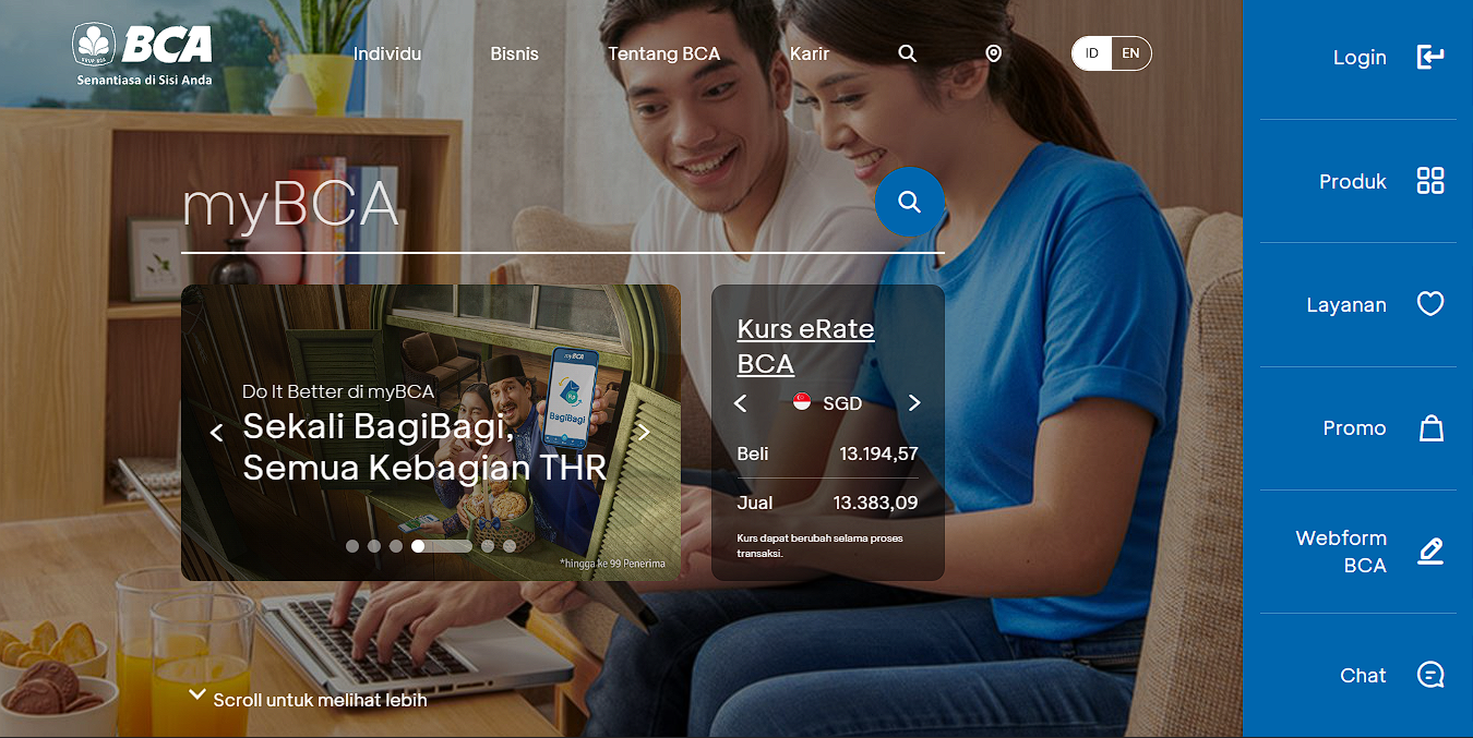 Upgrade UI Landing Pages Website Bank Central Asia