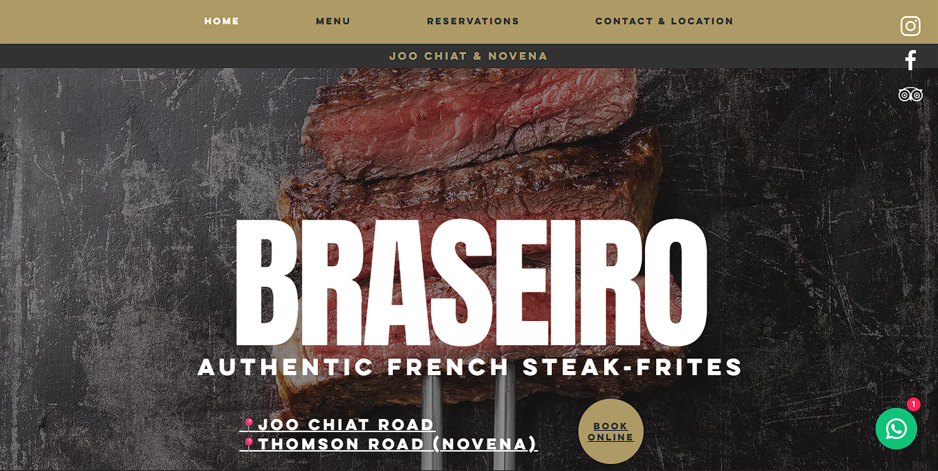 Braseiro Singapore - Authentic French Steakhouse Web Development