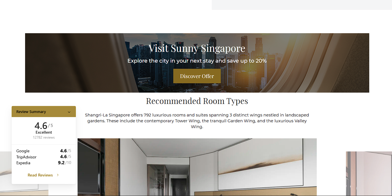 Shangri-La Singapore Official Website Redesign & Optimization screenshot 2